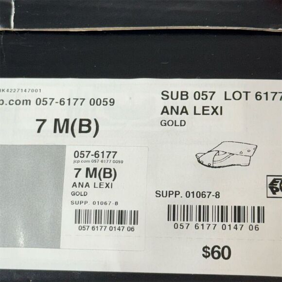 ANA Lexi Gold Wedge Sandals 7M NIB Metallic Cork Platform Summer Slides - Picture 8 of 8